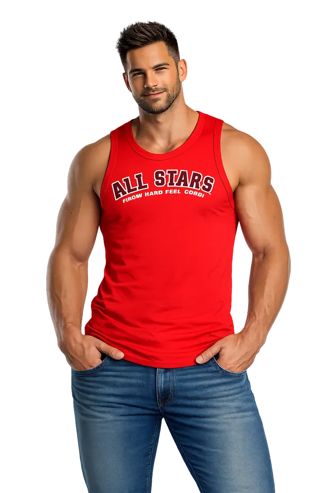 all-stars-tank-top-rot-herren-100-baumwolle-fitness-shirt image 1