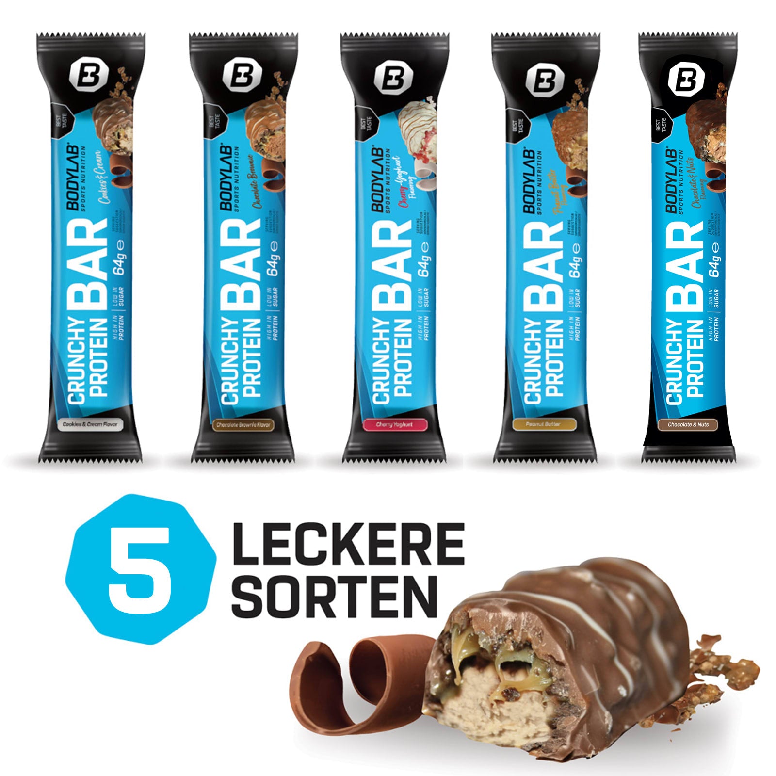 bodylab24-crunchy-protein-bar-2-x-12x64g-doppelpack-proteinriegel image 3