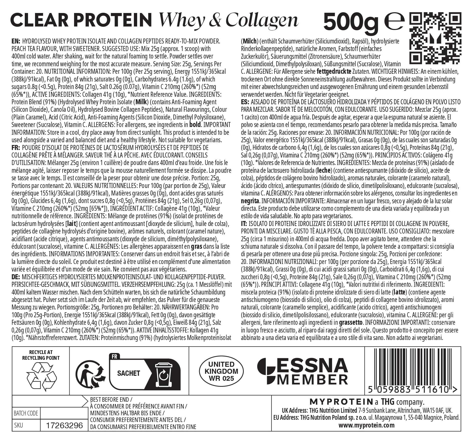 myprotein-clear-whey-protein-kollagen-pfirsichtee-500-g-20-portionen image 6