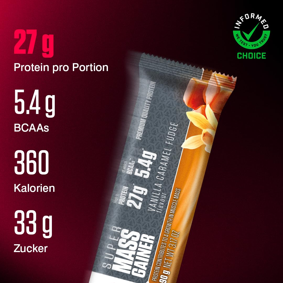 dymatize-super-mass-gainer-bar-vanilla-caramel-fudge-90g-27g-protein image 2
