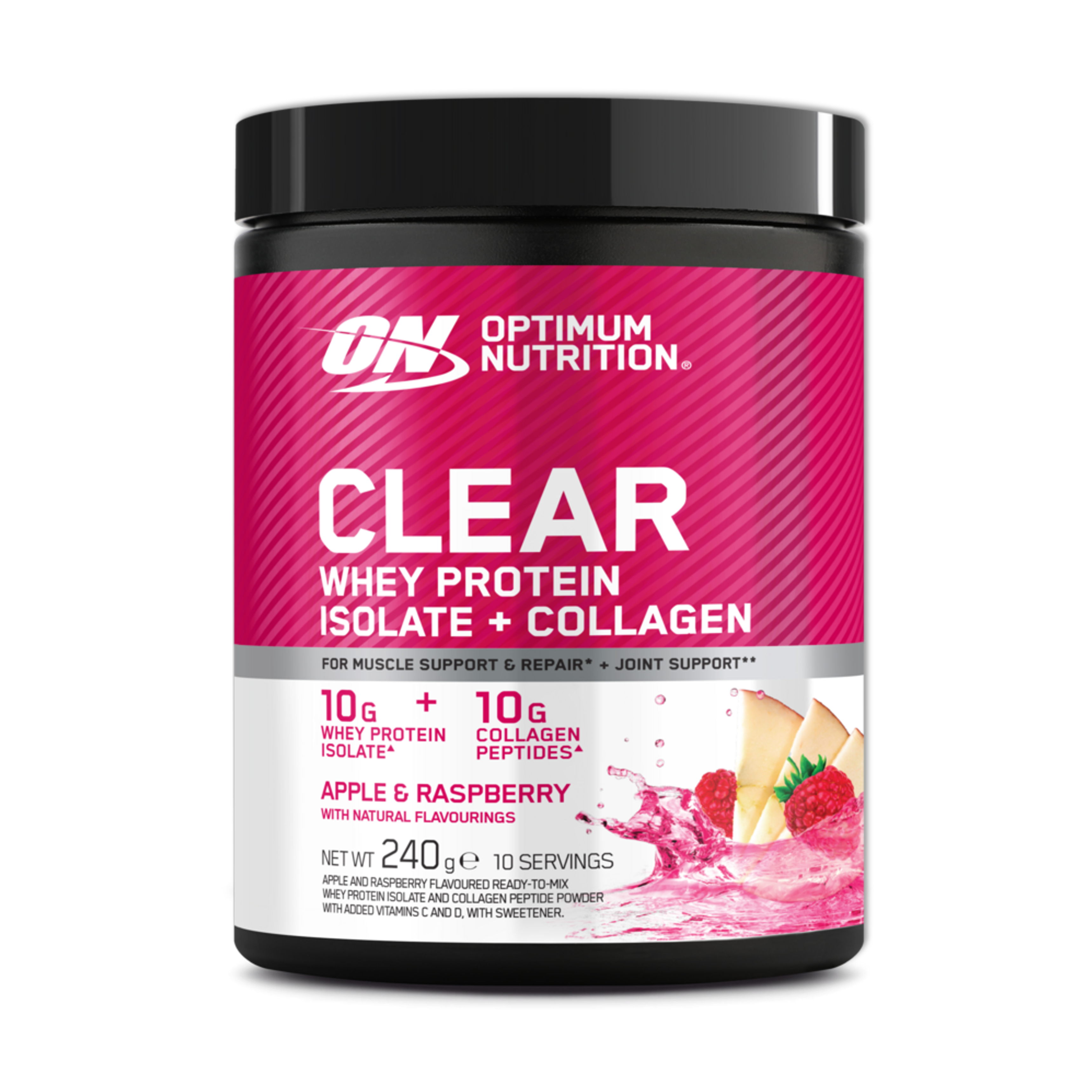 optimum-nutrition-clear-whey-protein-isolate-collagen-powder-240-g-10-portionen image 2