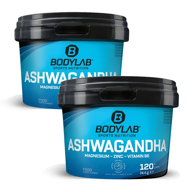 bodylab24-2-x-ashwagandha-magnesium-zink-vitamin-b6-je-120-kapseln image 1