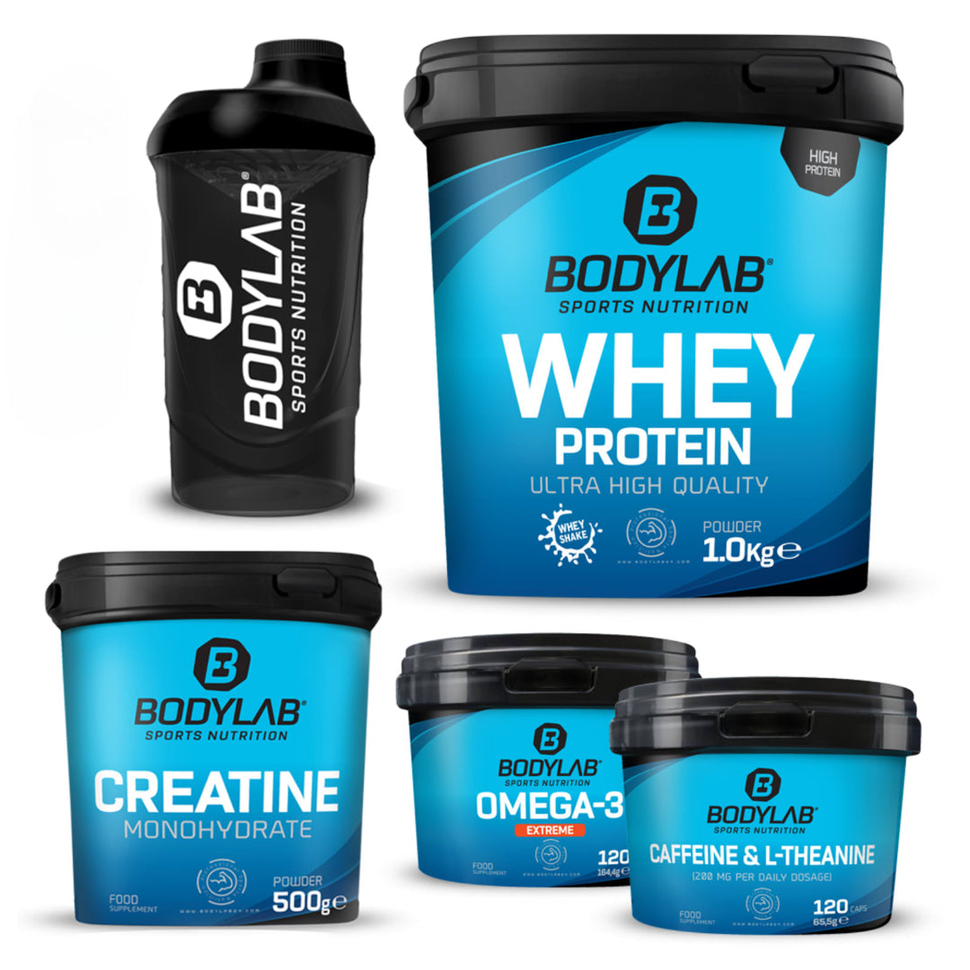 bodylab24-whey-protein-1000g-set-mit-kreatin-omega-3-koffein-shaker image 1