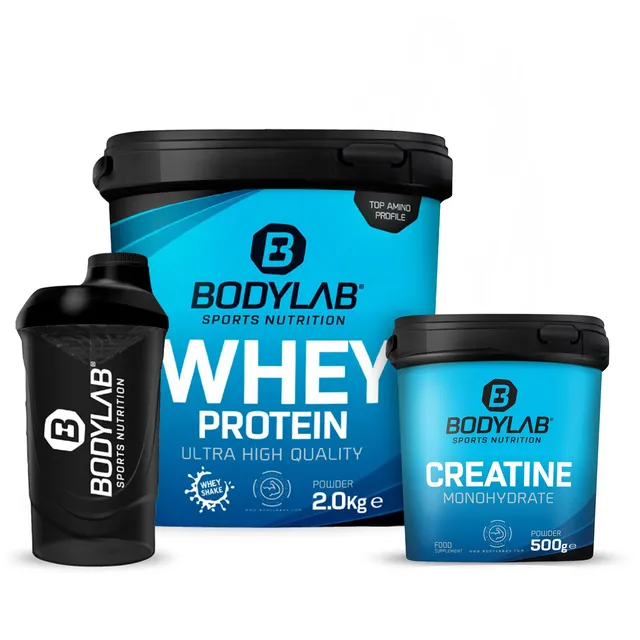 bodylab24-amin-s-muskelaufbau-pack-whey-protein-creatine-powder-shaker image 1