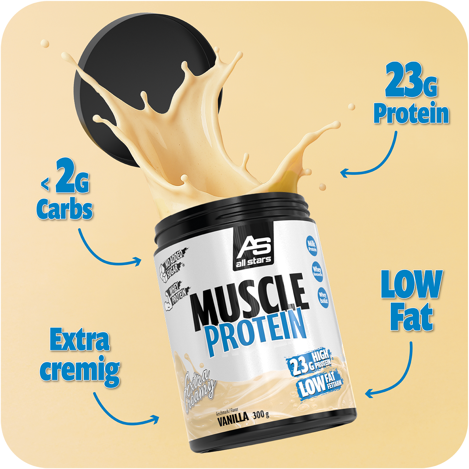 all-stars-muscle-protein-pulver-300-g-dose image 2