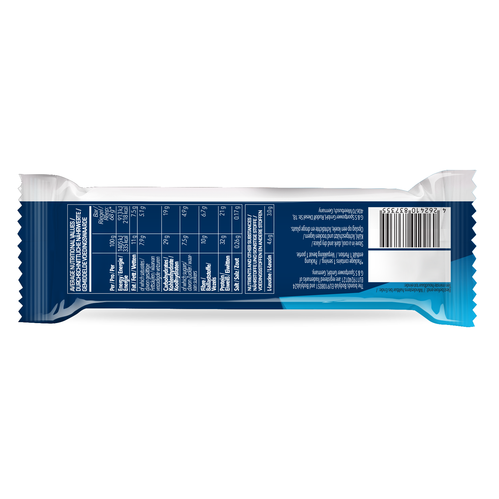bodylab24-prime-crunchy-protein-bar-3g-leucin-proteinriegel-12x65g image 3