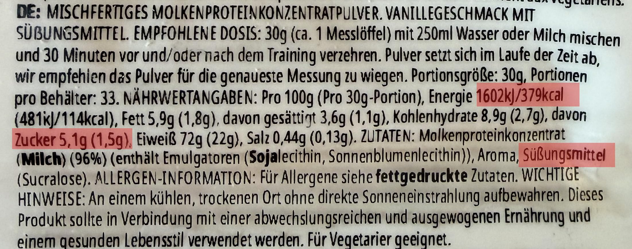 Solides Whey für den Alltag