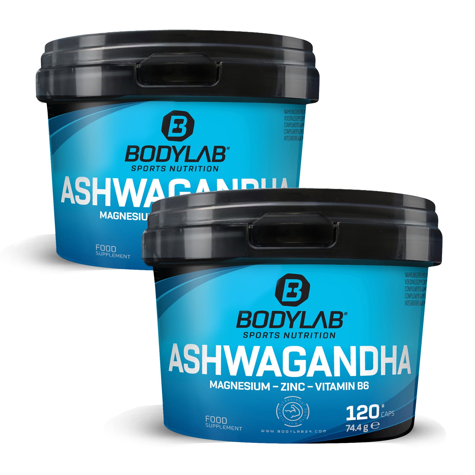 bodylab24-2-x-ashwagandha-magnesium-zink-vitamin-b6-je-120-kapseln image 1