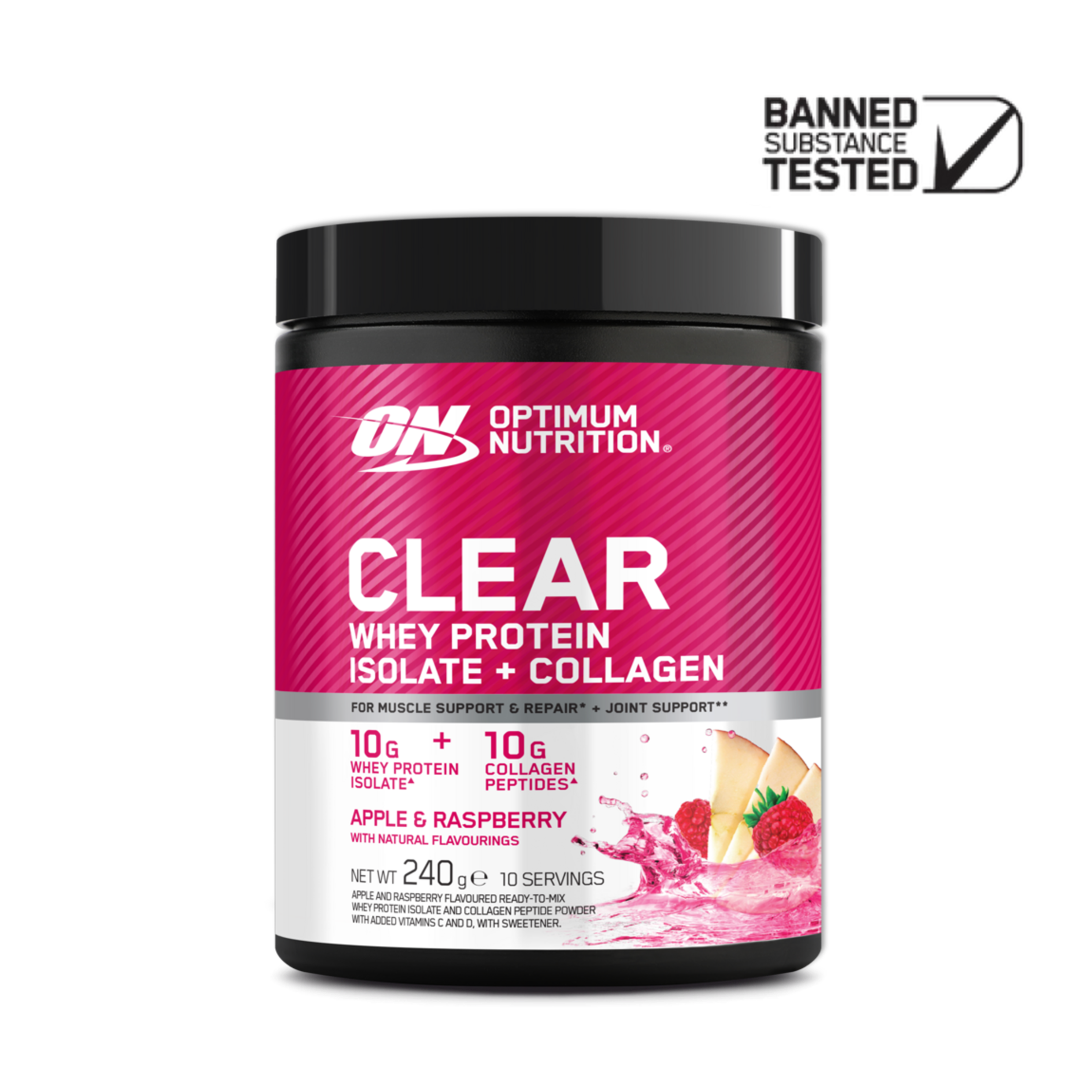 optimum-nutrition-clear-whey-isolate-collagen-elite-240-g-fruchtiges-isolat image 1