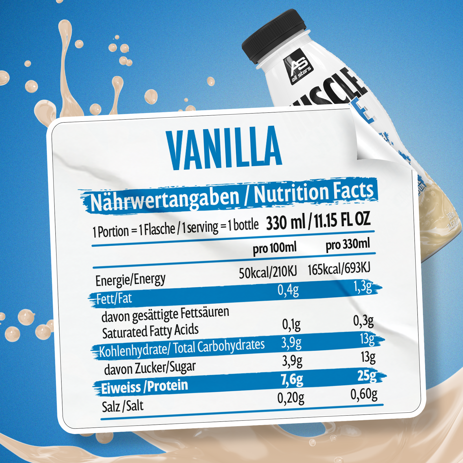 all-stars-muscle-shake-330ml-25g-protein-rtd-ohne-zuckerzusatz image 3
