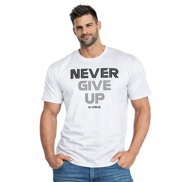 all-stars-t-shirt-never-give-up-wei-100-baumwolle image 1