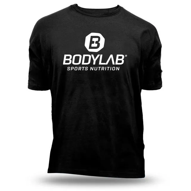bodylab24-t-shirt-schwarz-mit-wei-em-schriftzug-baumwolle image 1