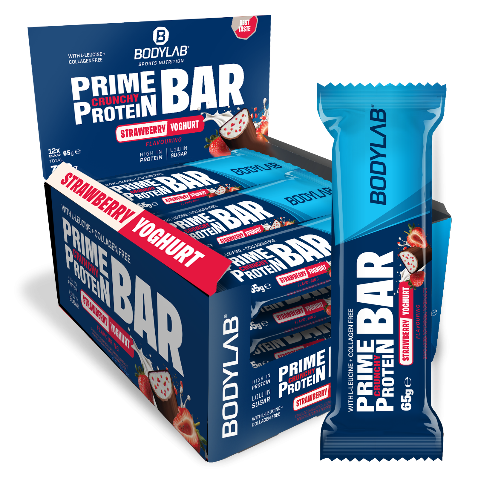 bodylab24-prime-crunchy-protein-bar-3g-leucin-proteinriegel-12x65g image 1