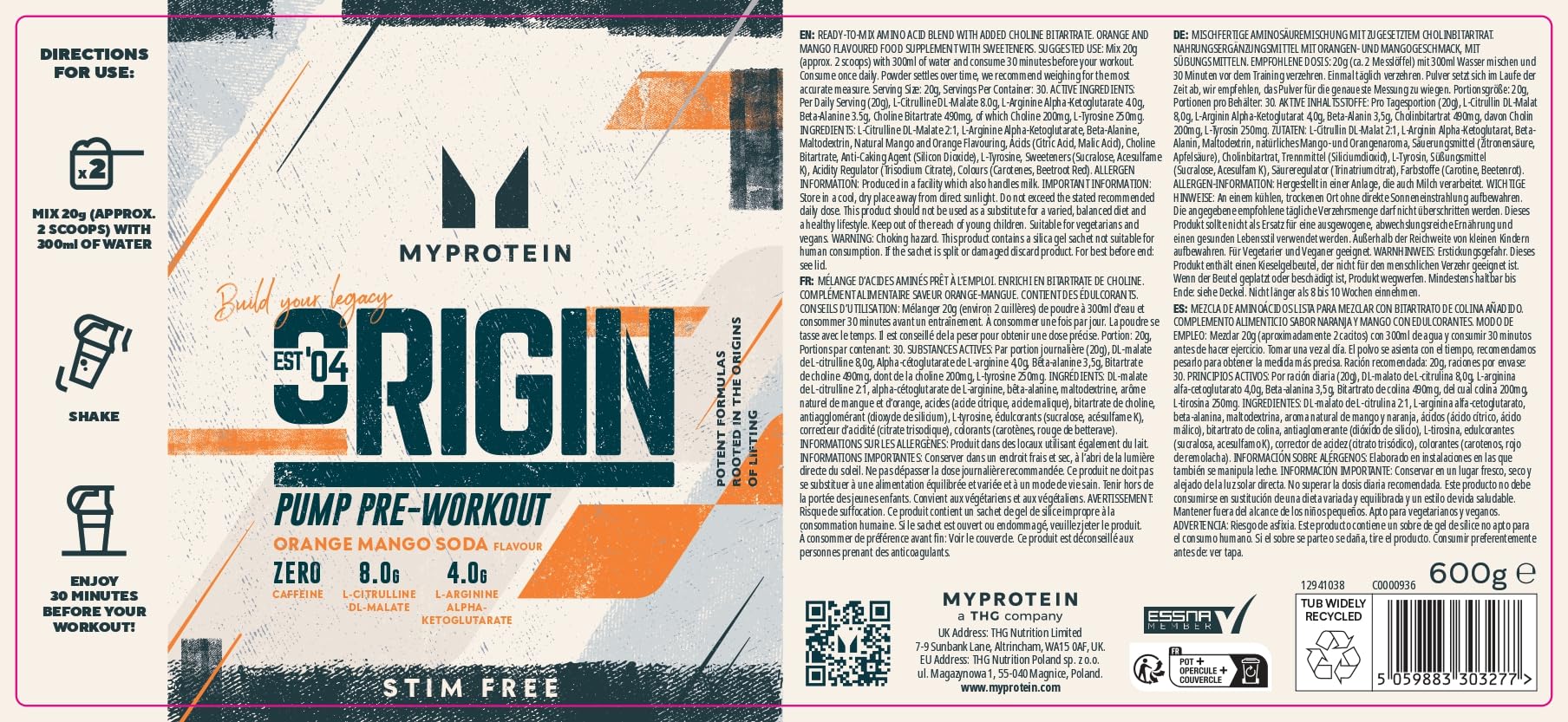 myprotein-origin-pump-pre-workout-stim-free-orangen-mango-soda-600-g-30-portione image 2