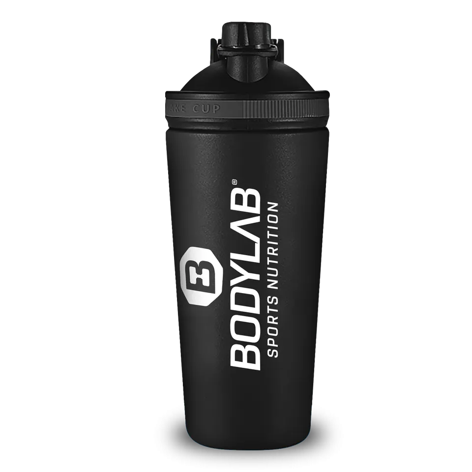 bodylab24-stainless-steel-shaker-750-ml-edelstahl-shaker-blau-metallic-schwarz image 1