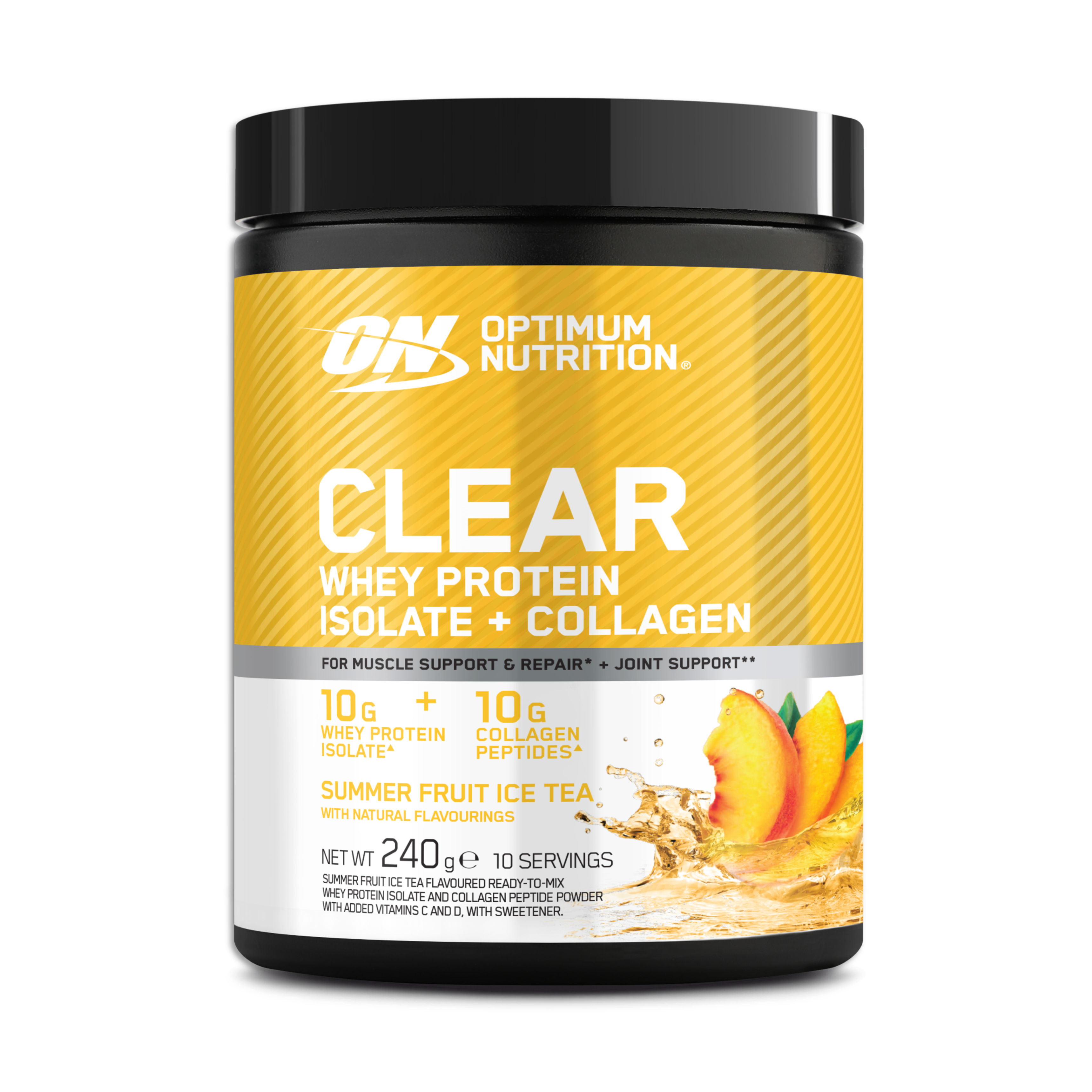optimum-nutrition-clear-whey-protein-isolate-collagen-powder-240-g-10-portionen image 1