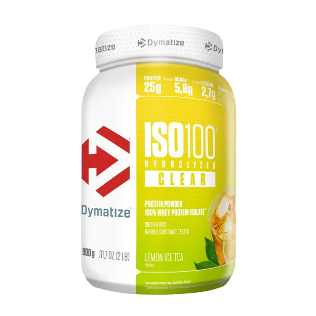 dymatize-iso-100-hydrolyzed-clear-lemon-ice-tea-900g-whey-protein-isolat image 1