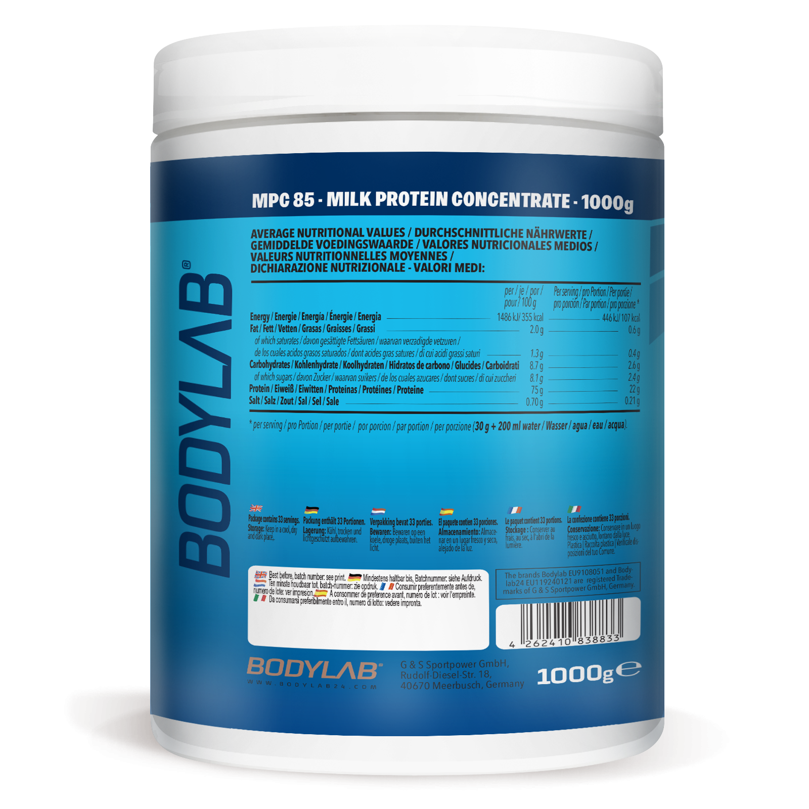 bodylab24-mpc-85-milchprotein-pulver-1000g image 3