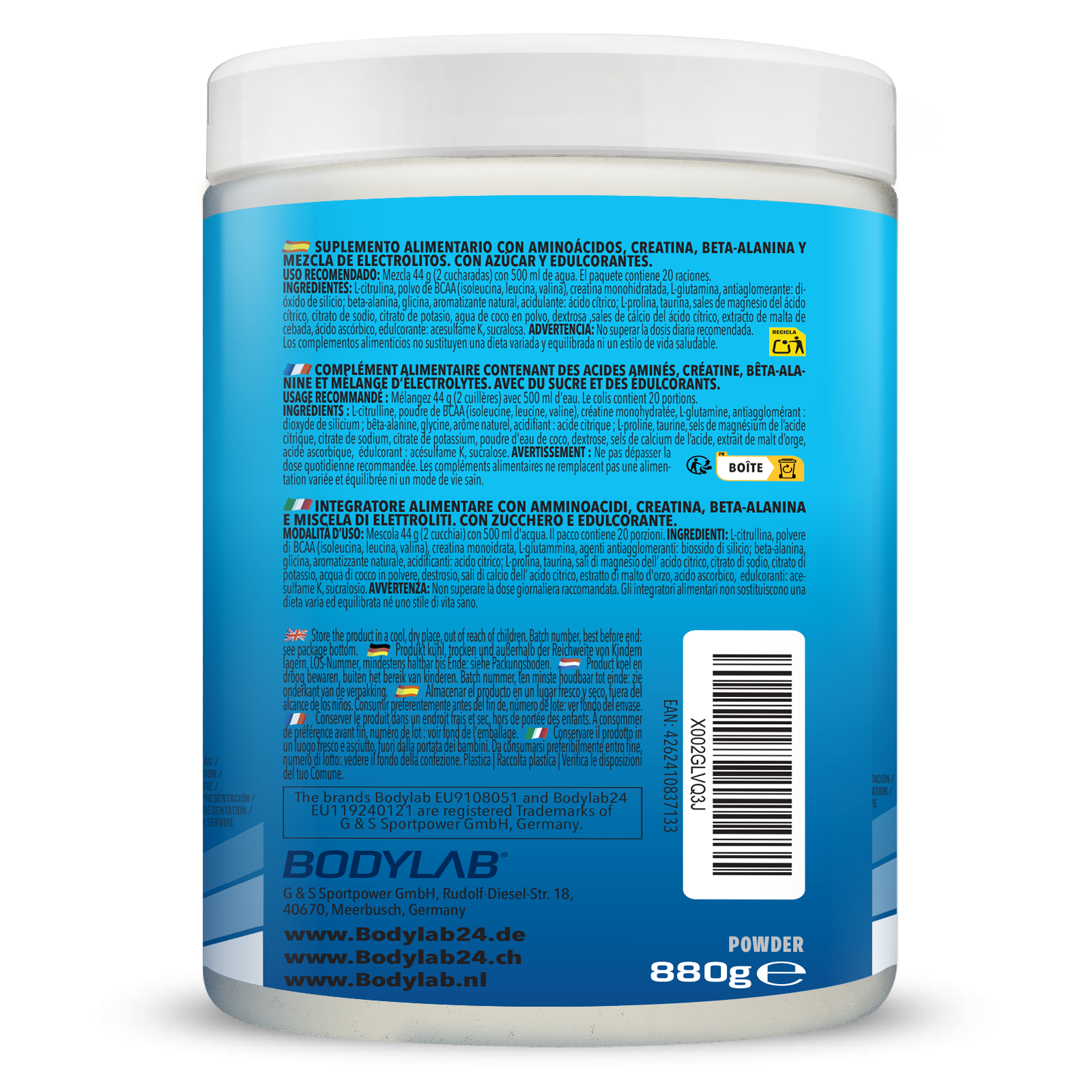 bodylab24-daily-basic-powder-ice-tea-peach-880g-all-in-one image 3