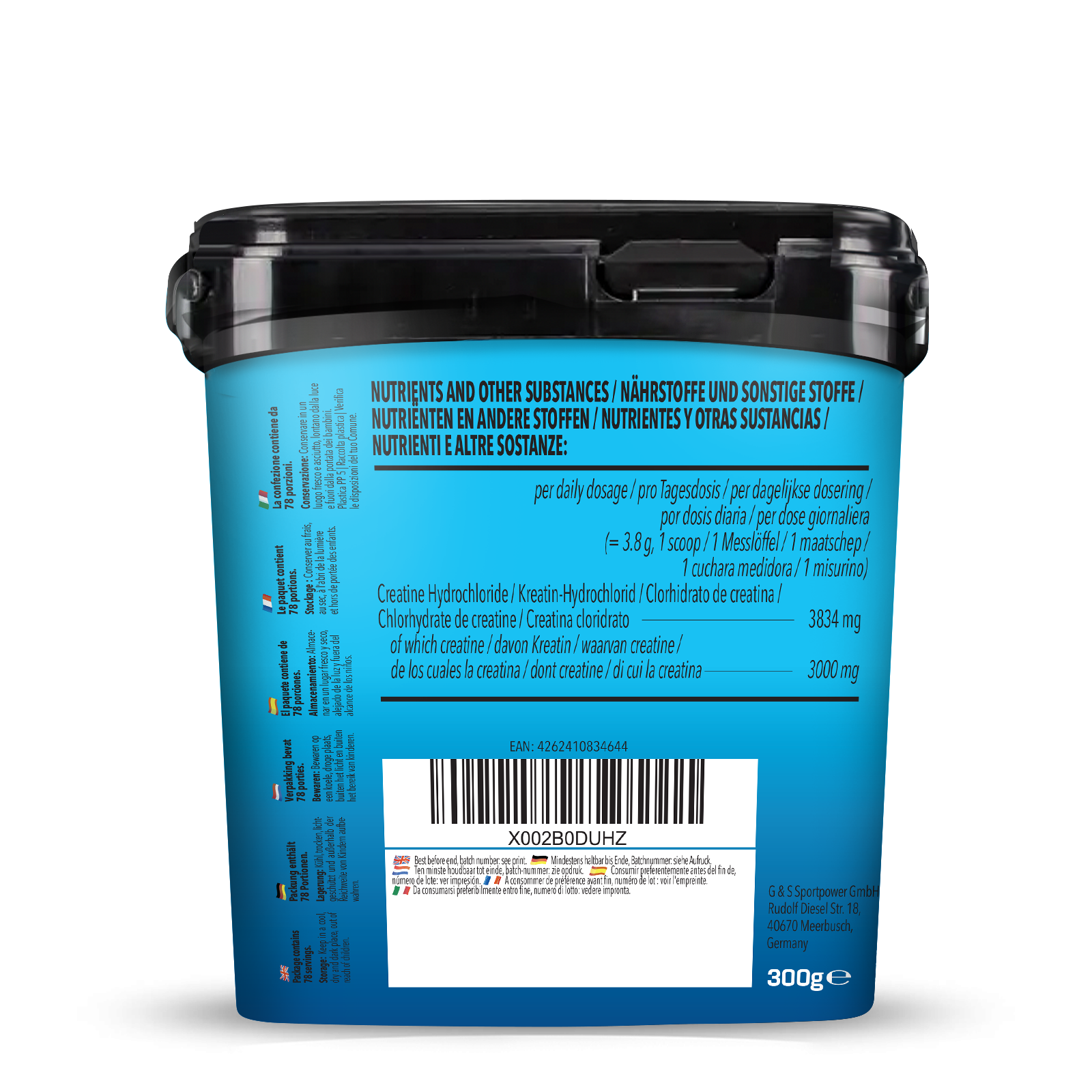 bodylab24-creatine-hcl-pulver-300g-kreatin-muskel-booster image 2