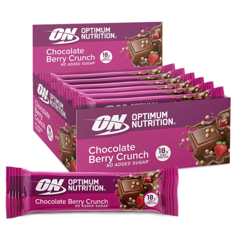 optimum-nutrition-chocolate-berry-crunch-protein-bar-18g-high-protein-riegel image 1
