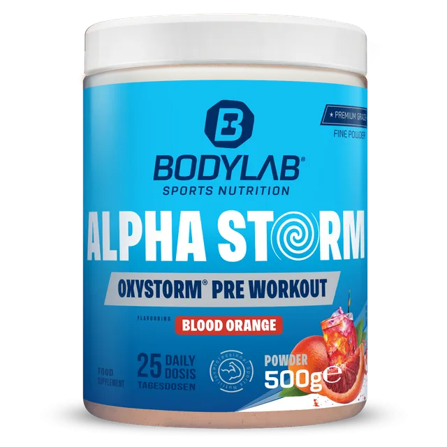 bodylab24-alpha-storm-oxystorm-pre-workout-blood-orange-500g image 1