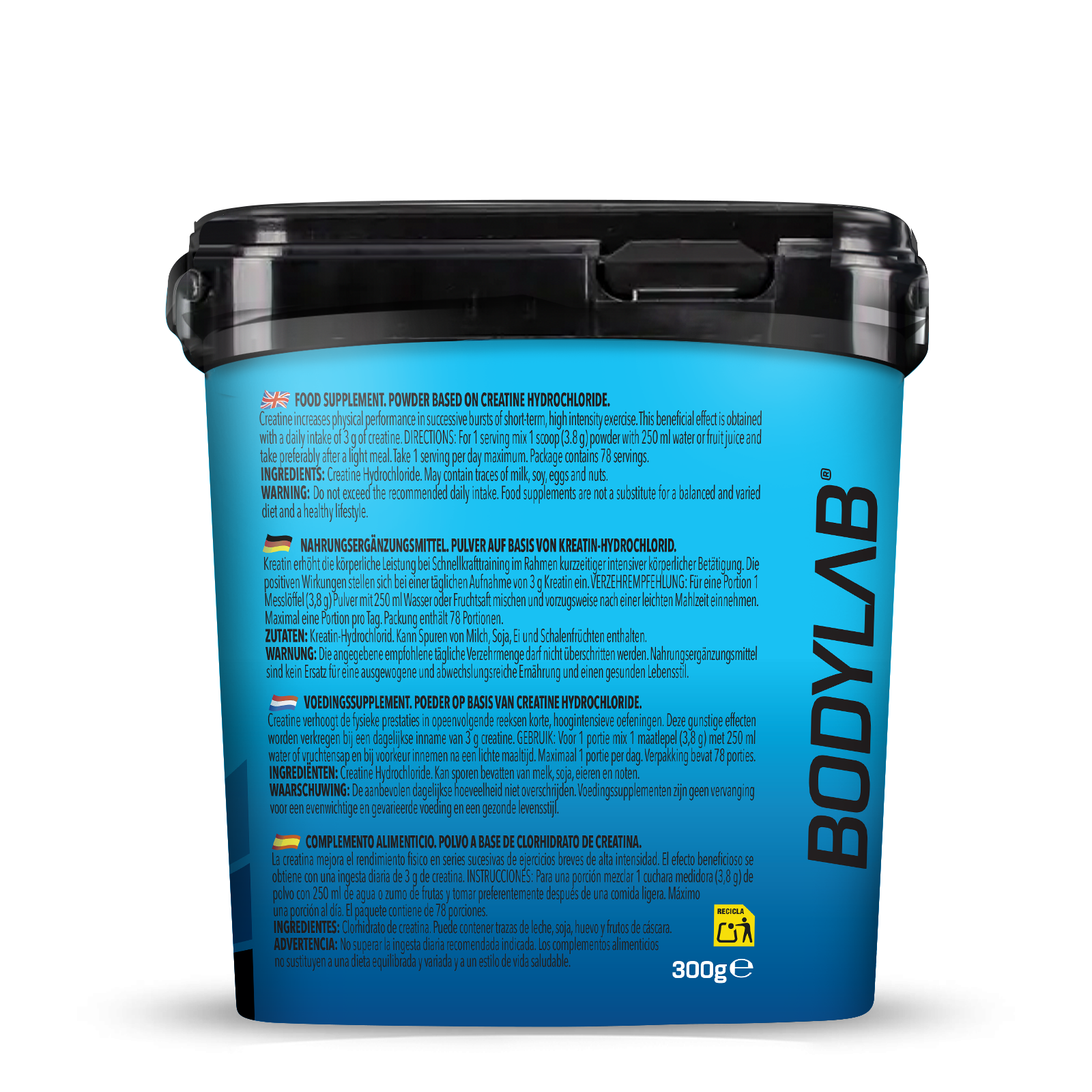 bodylab24-creatine-hcl-pulver-300g-kreatin-muskel-booster image 3