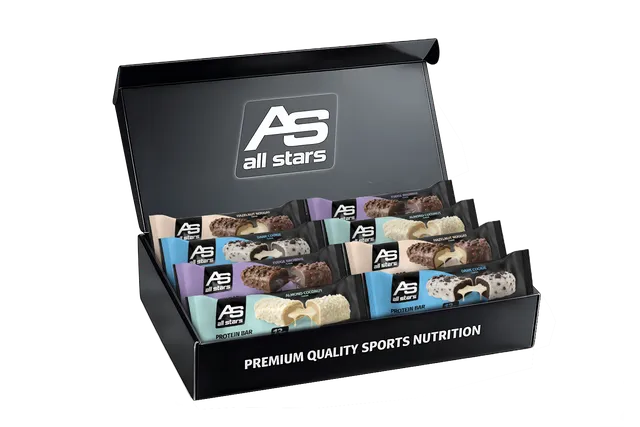 all-stars-smooth-core-protein-bar-trybox-mixed-box-mit-8-riegeln-in-4-sorten image 1