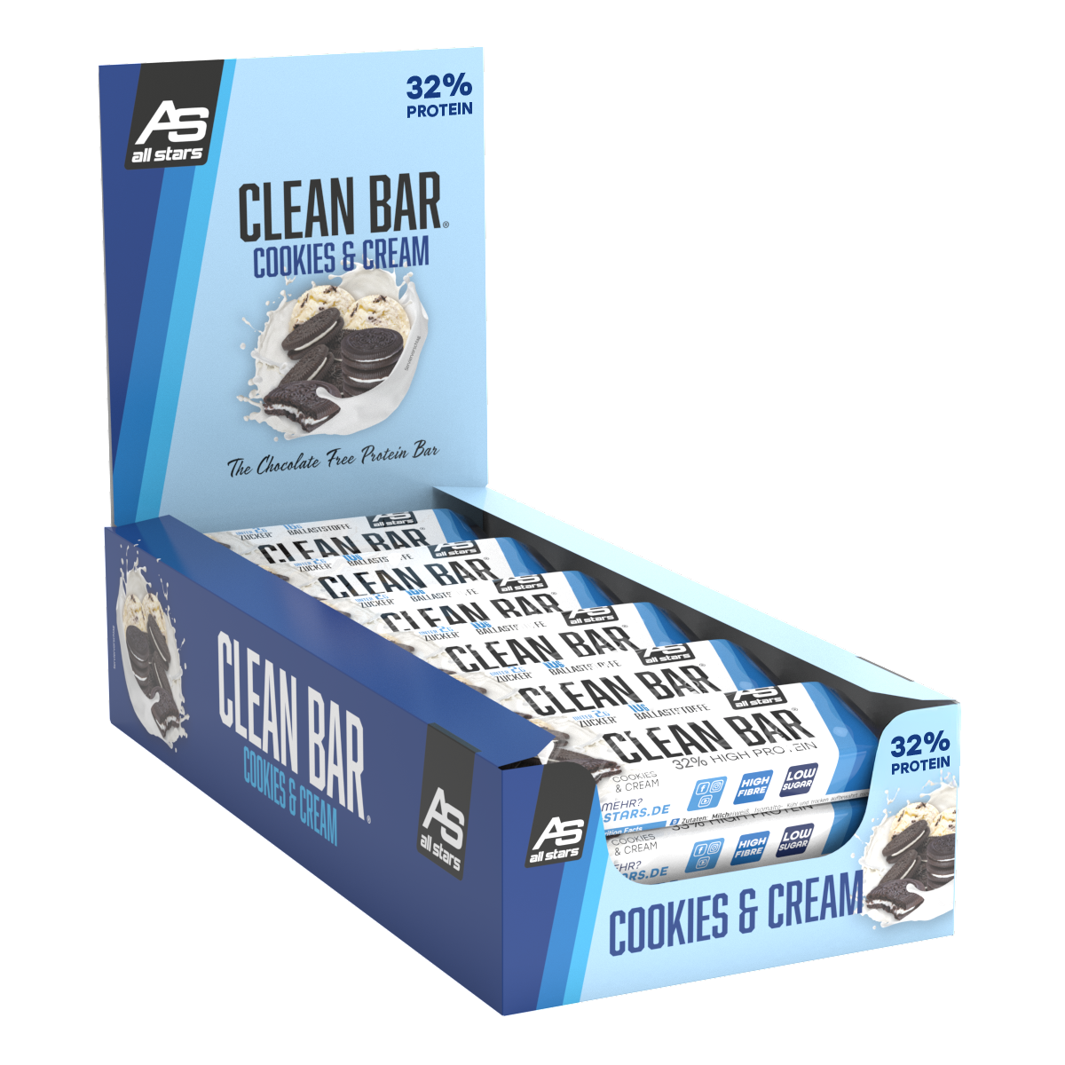 all-stars-clean-bar-proteinriegel-45g-unter-2g-zucker-14g-protein image 1