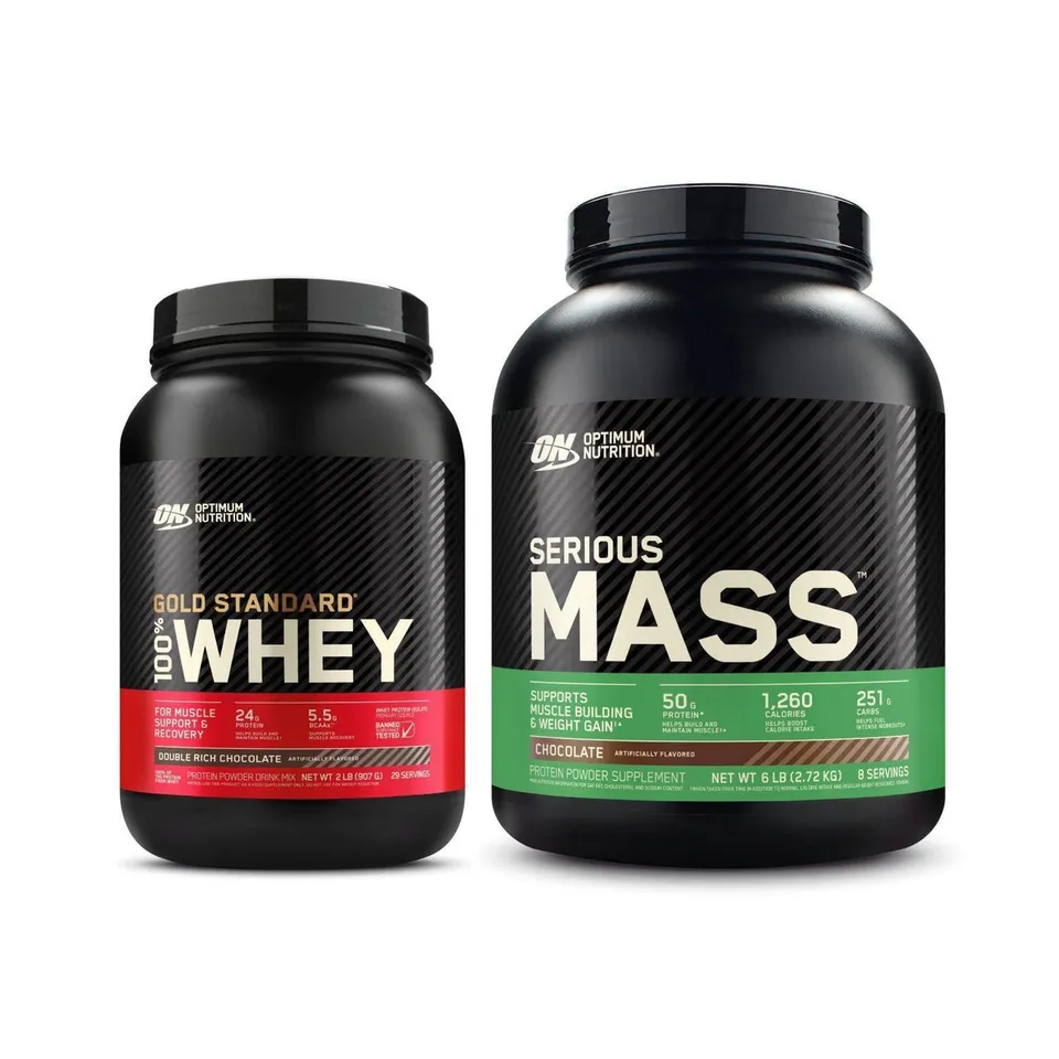 optimum-nutrition-recover-gain-bundle-gold-standard-whey-serious-mass image 1