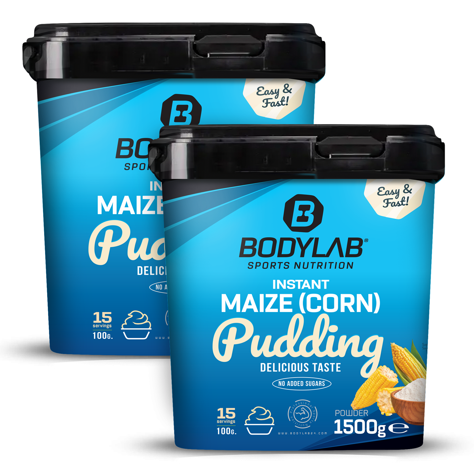 bodylab24-instant-maize-pudding-2-x-1500g-maisgrie-pulver image 1