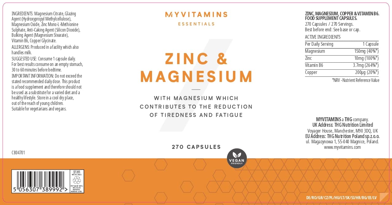 myprotein-zink-magnesium-270-kapseln-mit-vitamin-b6-und-kupfer image 2