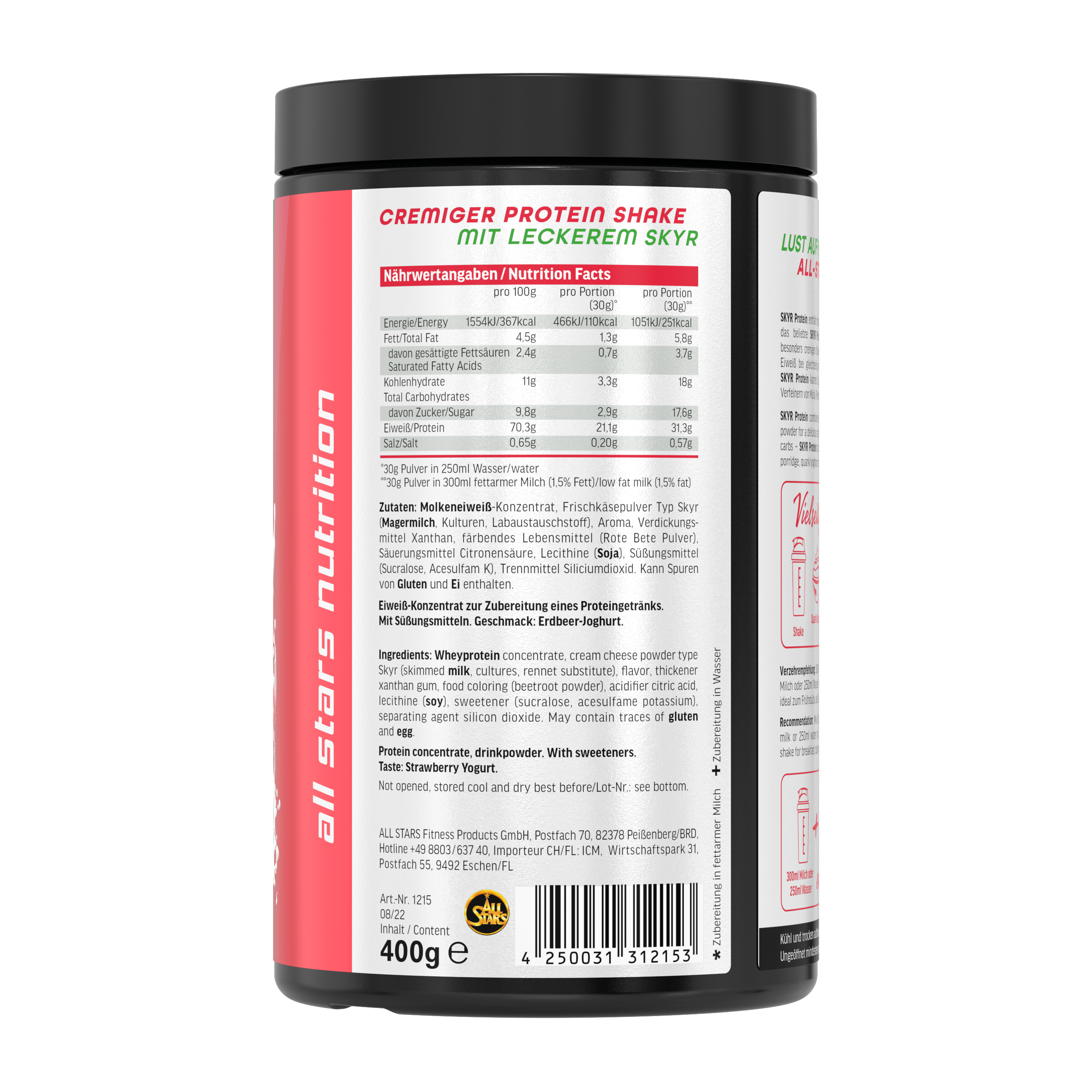 all-stars-skyr-protein-400g-dose-strawberry-yoghurt image 2