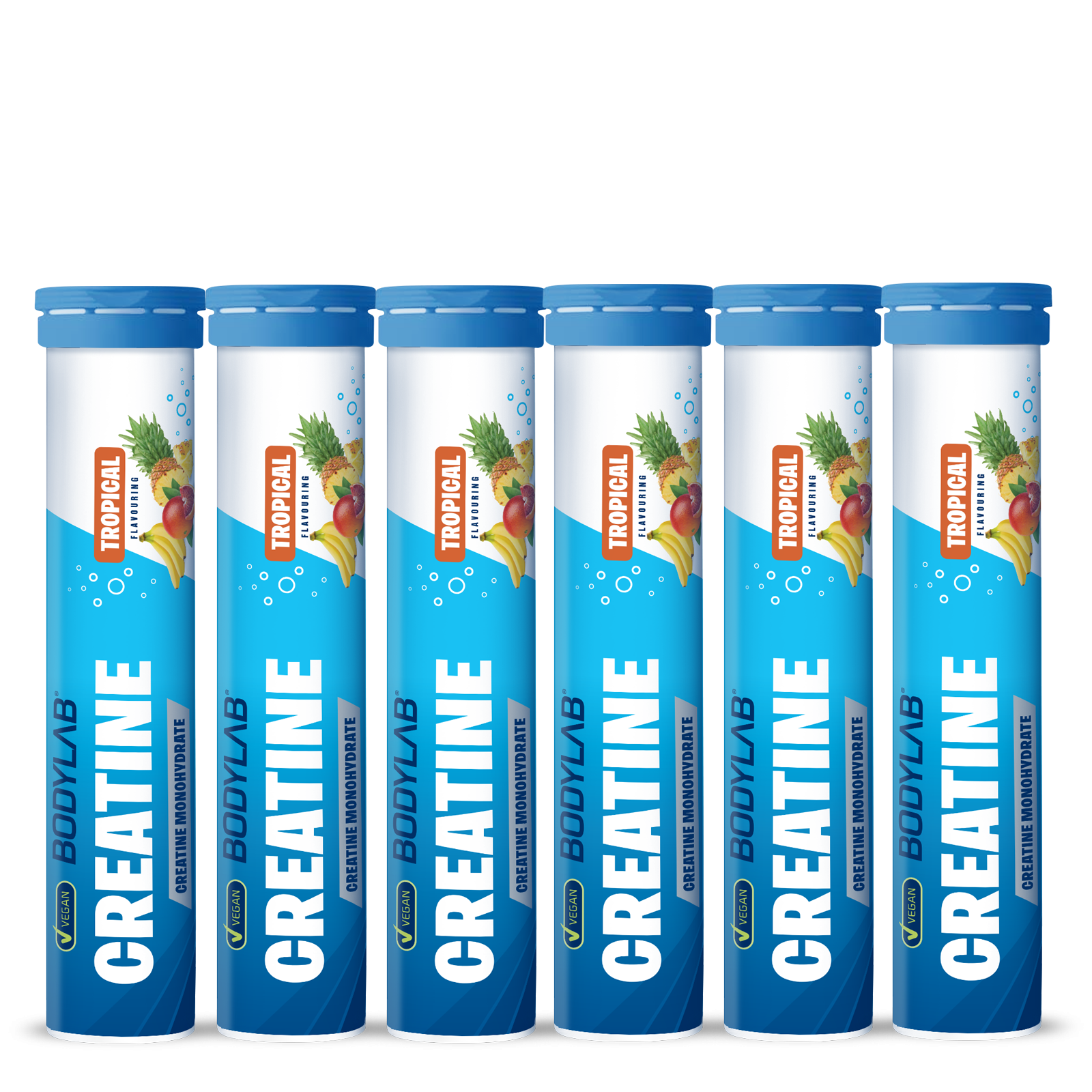 bodylab24-creatine-brausetabletten-6-x-16-tabletten-tray-tropical-zitrone image 1