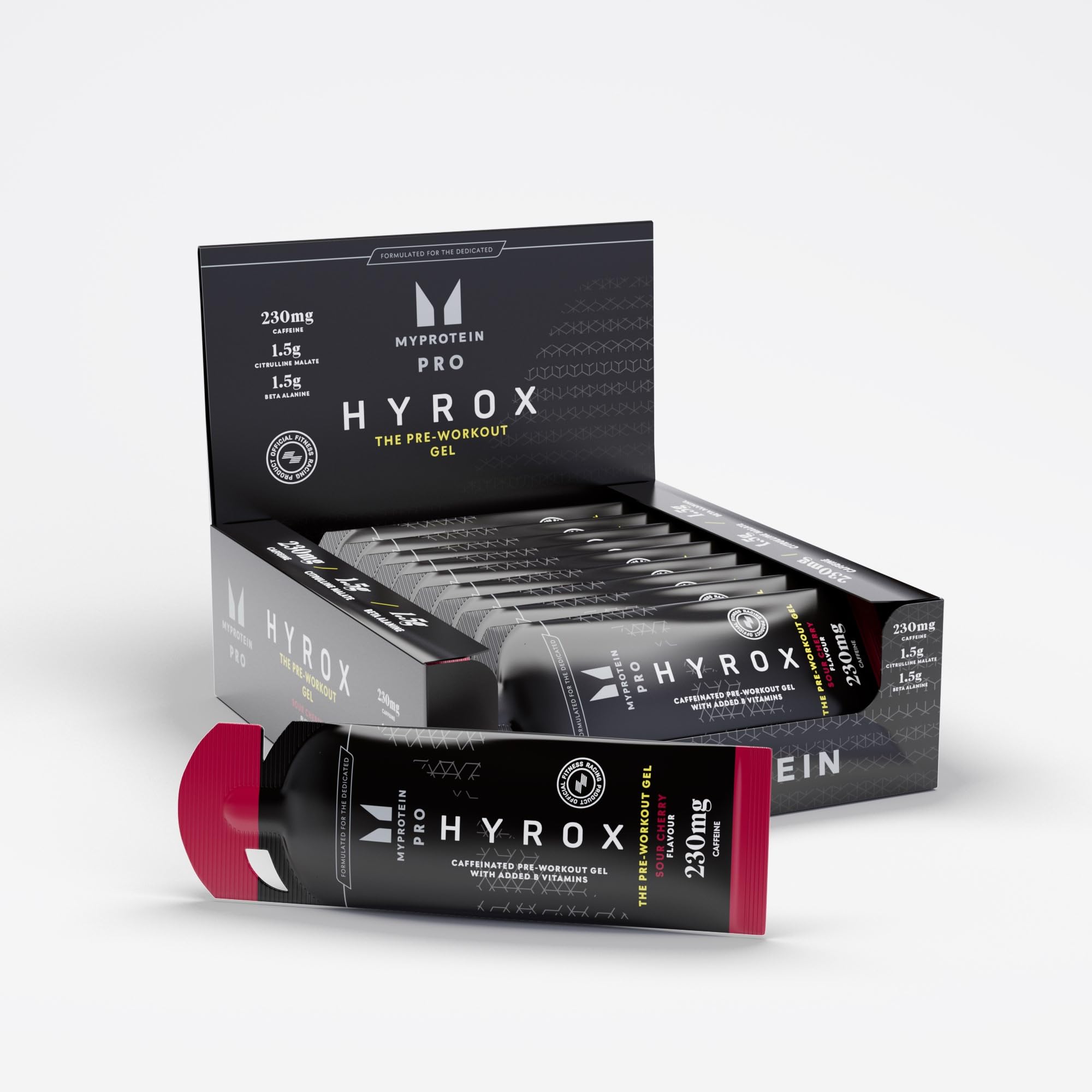 myprotein-pro-x-hyrox-the-pre-workout-gel-sour-cherry-12-x-60-ml-mit-230-mg-koff image 1