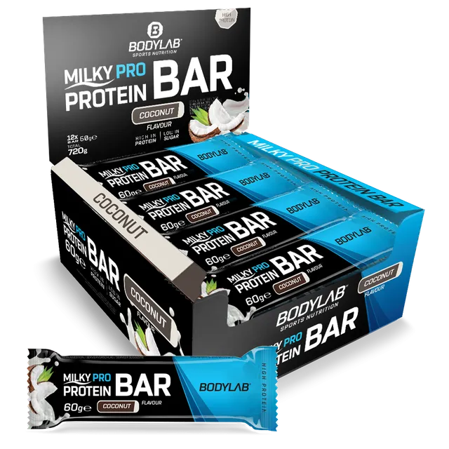 bodylab24-milky-pro-protein-bar-vollmilchschokolade-12x60g image 1