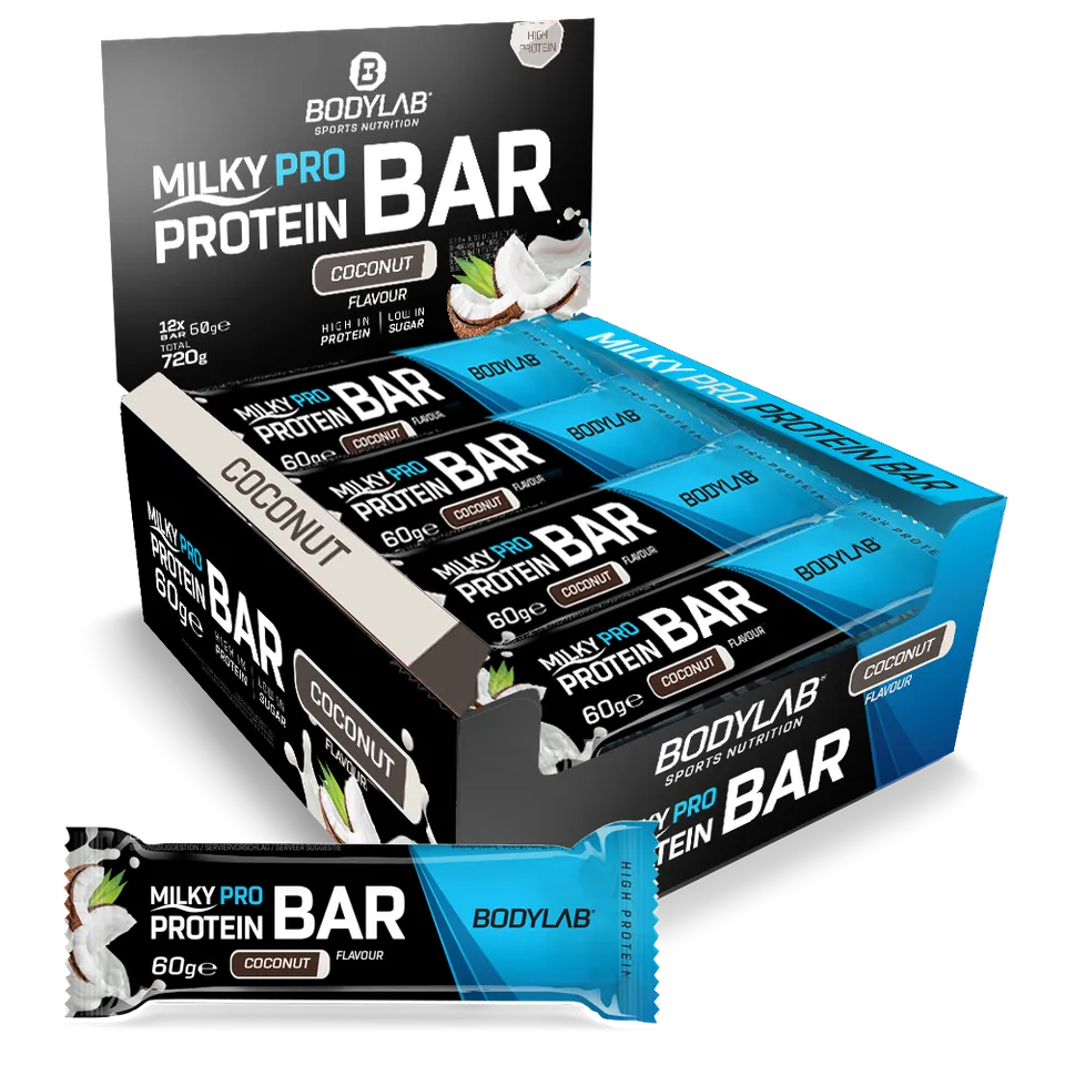 bodylab24-milky-pro-protein-bar-vollmilchschokolade-12x60g image 1