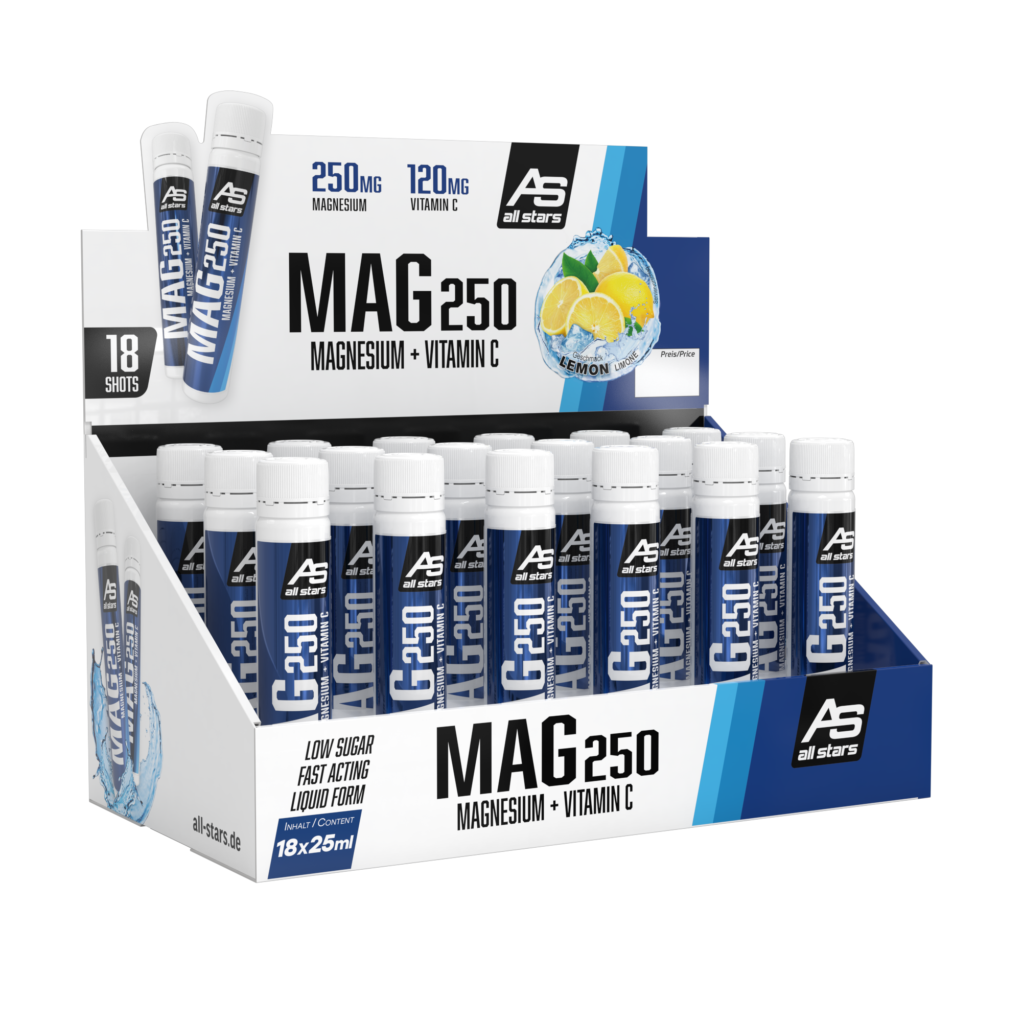 all-stars-mag-250-pure-liquid-magnesium-trinkampullen-zitrone image 1