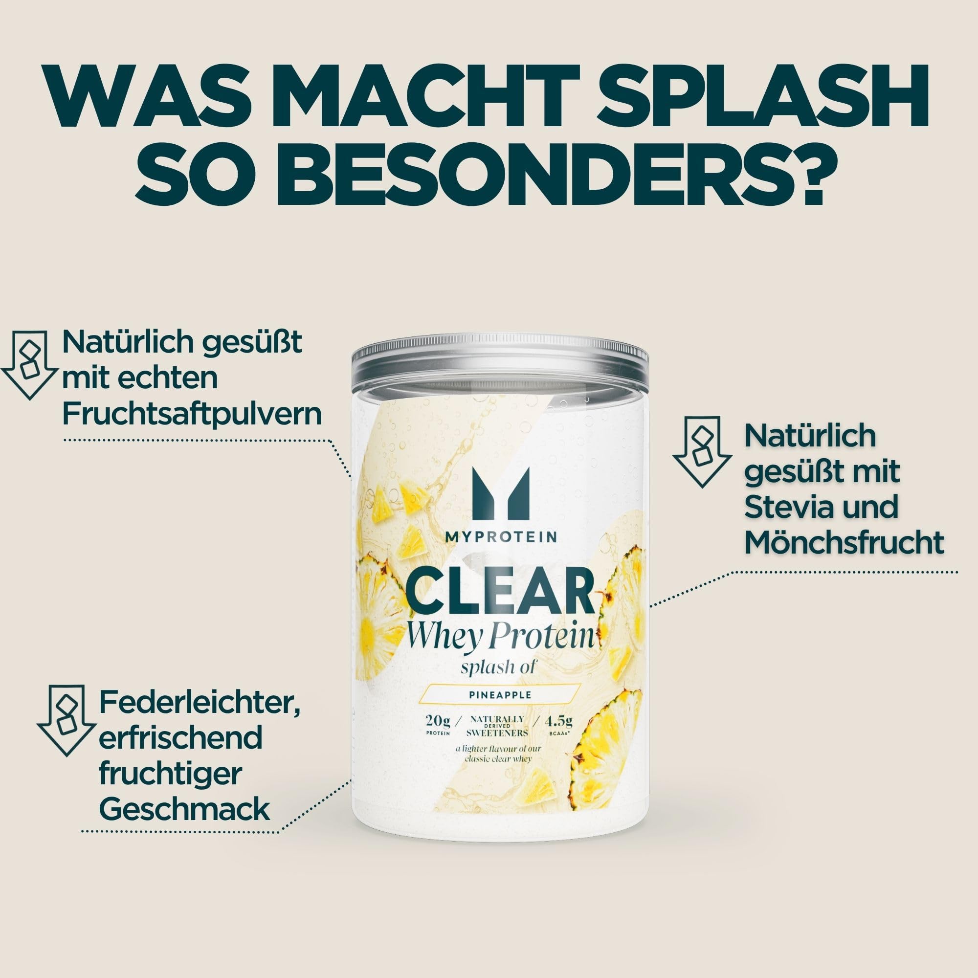 myprotein-clear-whey-splash-ananas-20g-protein-isolat-pulver-390g-15-portionen image 2
