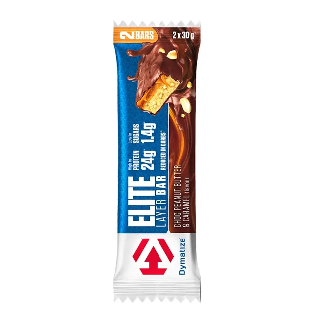 dymatize-elite-layer-bar-peanut-butter-caramel-high-protein-riegel-18x-2x30g image 1