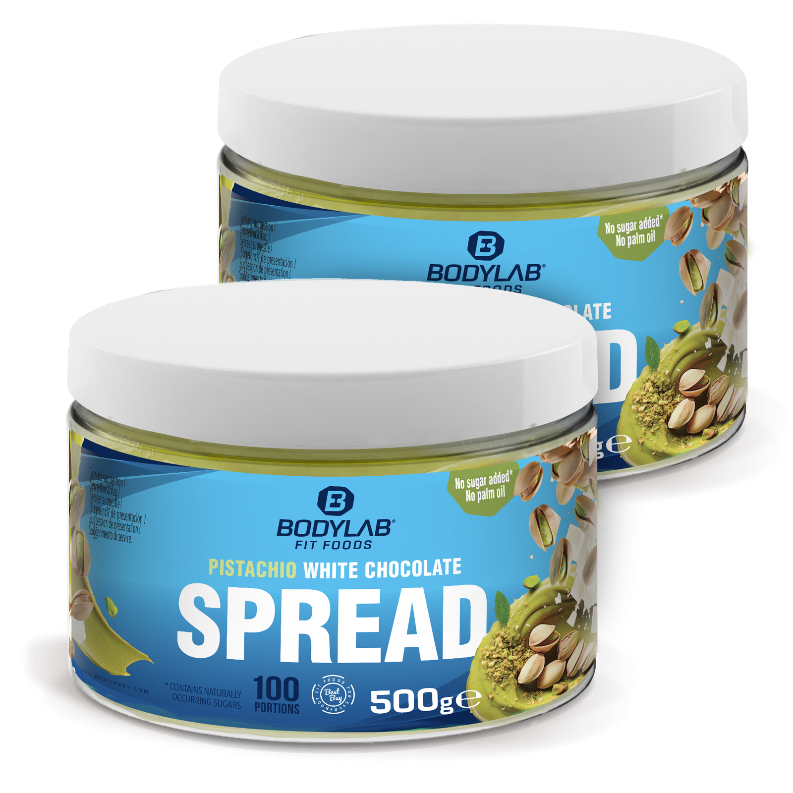 bodylab24-pistachio-white-chocolate-spread-2-x-500g-pistaziencreme image 1