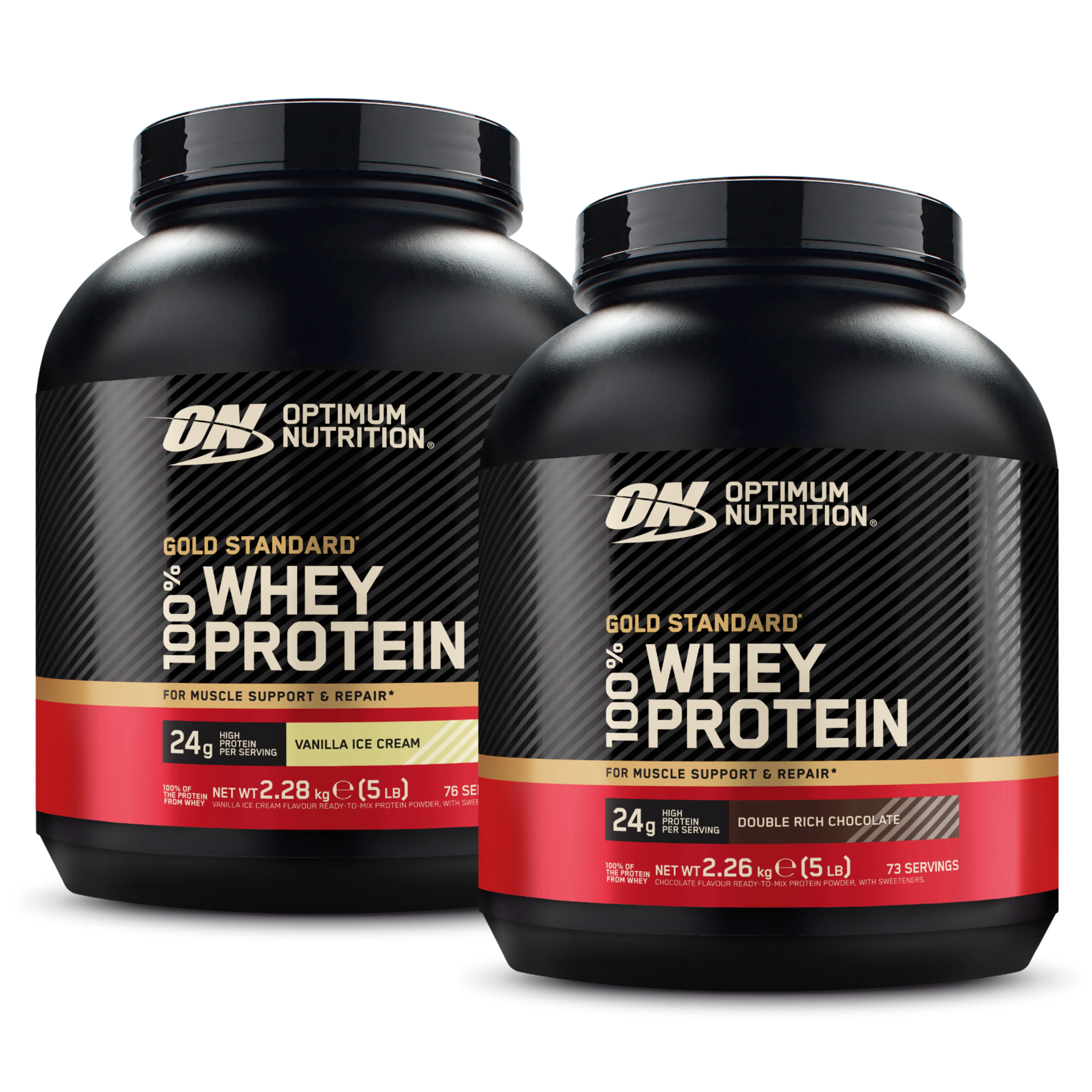optimum-nutrition-gold-standard-100-whey-2x-2270-g-doppelpack-24-g-protein image 1