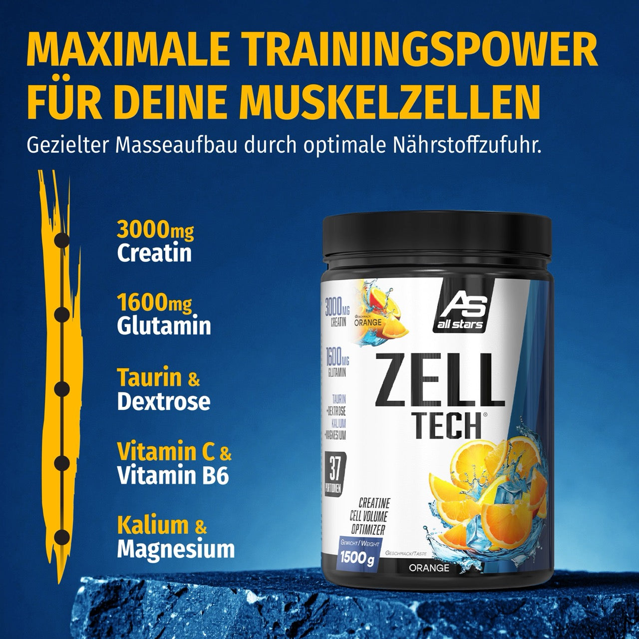 all-stars-zelltech-creatin-cell-volume-optimizer-orange-1500g-dose image 2